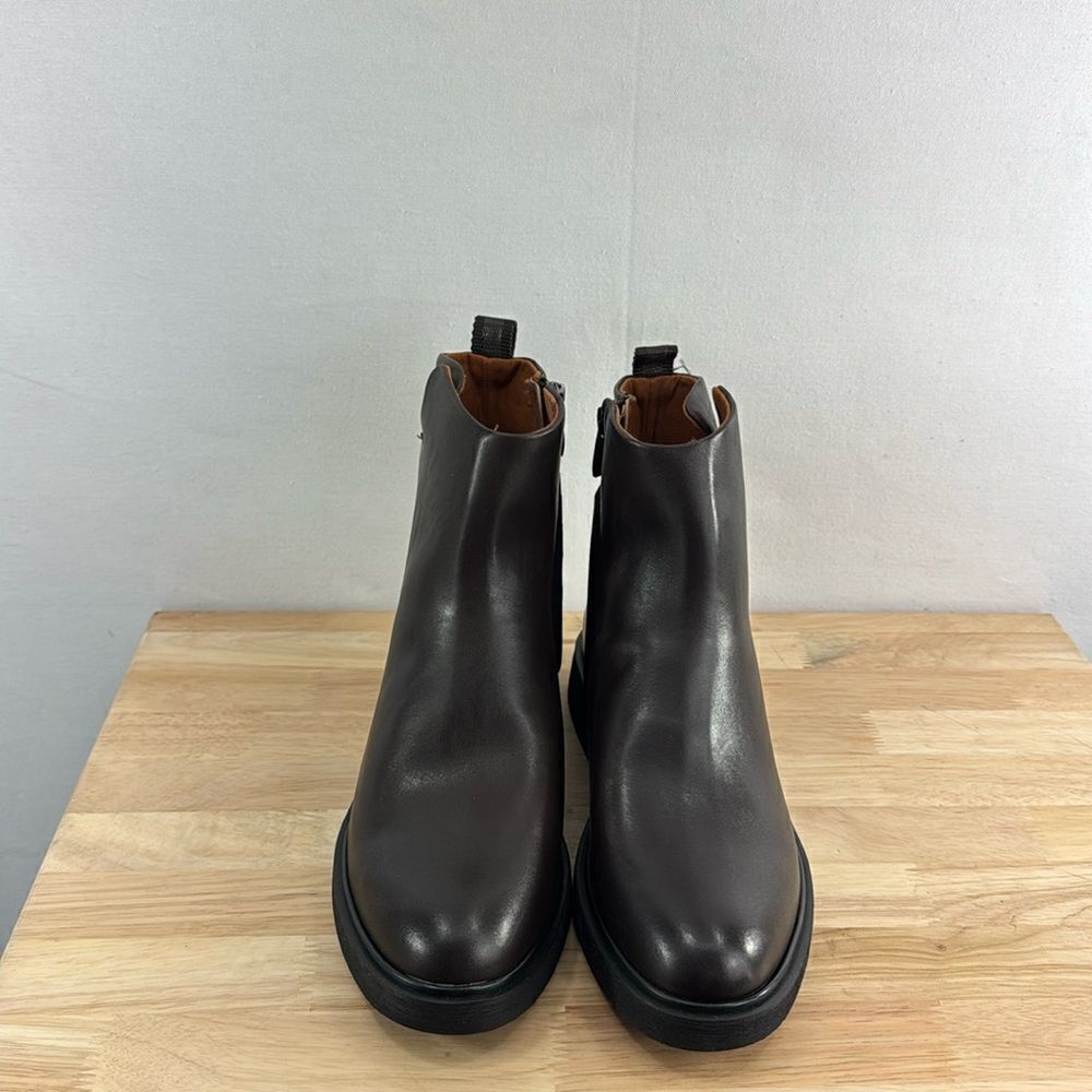 Franco Sarto Dark Brown Leather Ankle Boots - Picture 2 of 7